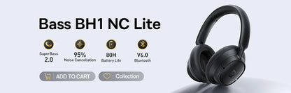 Baseus Bowie MH1 Bluetooth Headphones 48dB Noise Cancellation Hi-res LDAC Over Ear Headset Audio Wireless Earphone Earbuds