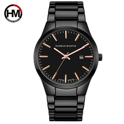 Hannah Martin -miestenkello, ruostumattomasta teräksestä valmistettu kotelo, kvartsikoneisto, 41 mm:n kellotaulu, ammattimainen tyyli, kalenterinäyttö (jäljitelmä)