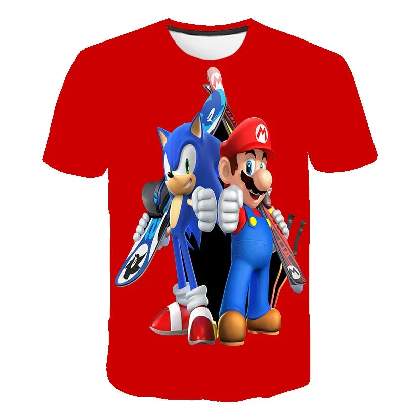Men T Shirt Women Tee Boys Girls Top Adults Children Parent Child quick dry kid Tshirts Sonic Cartoon Anime Game 3D Print Tops