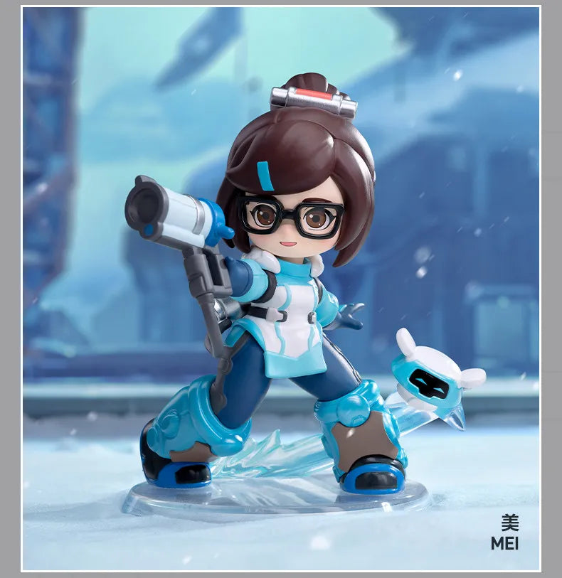 POP MART Overwatch Play of The Game serijos paslaptinga akloji dėžutė – kawaii stiliaus žaislai, dekoratyvinės figūrėlės, namų dekoras, staliniai modeliai-lėlės