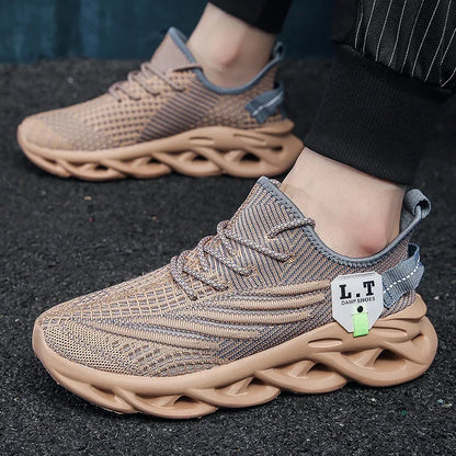 YRZL løbesko til mænd, sorte joggingsko, casual sneakers til udendørs brug, åndbart mesh, let stødabsorbering, sorte tennissko til kvinder