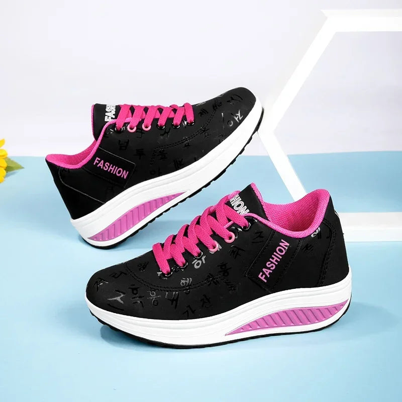 Women Outdoor Thick Bottom Swinging Casual Shoes Fashion Platform Large 42 Flat Bottom Walking Sports Shoes Walking and Running