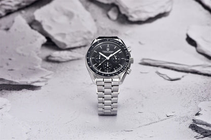 Pánske hodinky PAGANI DESIGN „New Moon“ – luxusné quartzové hodinky, chronograf, zafírové sklo s antireflexnou úpravou, keramický rámček, luminiscenčné ručičky