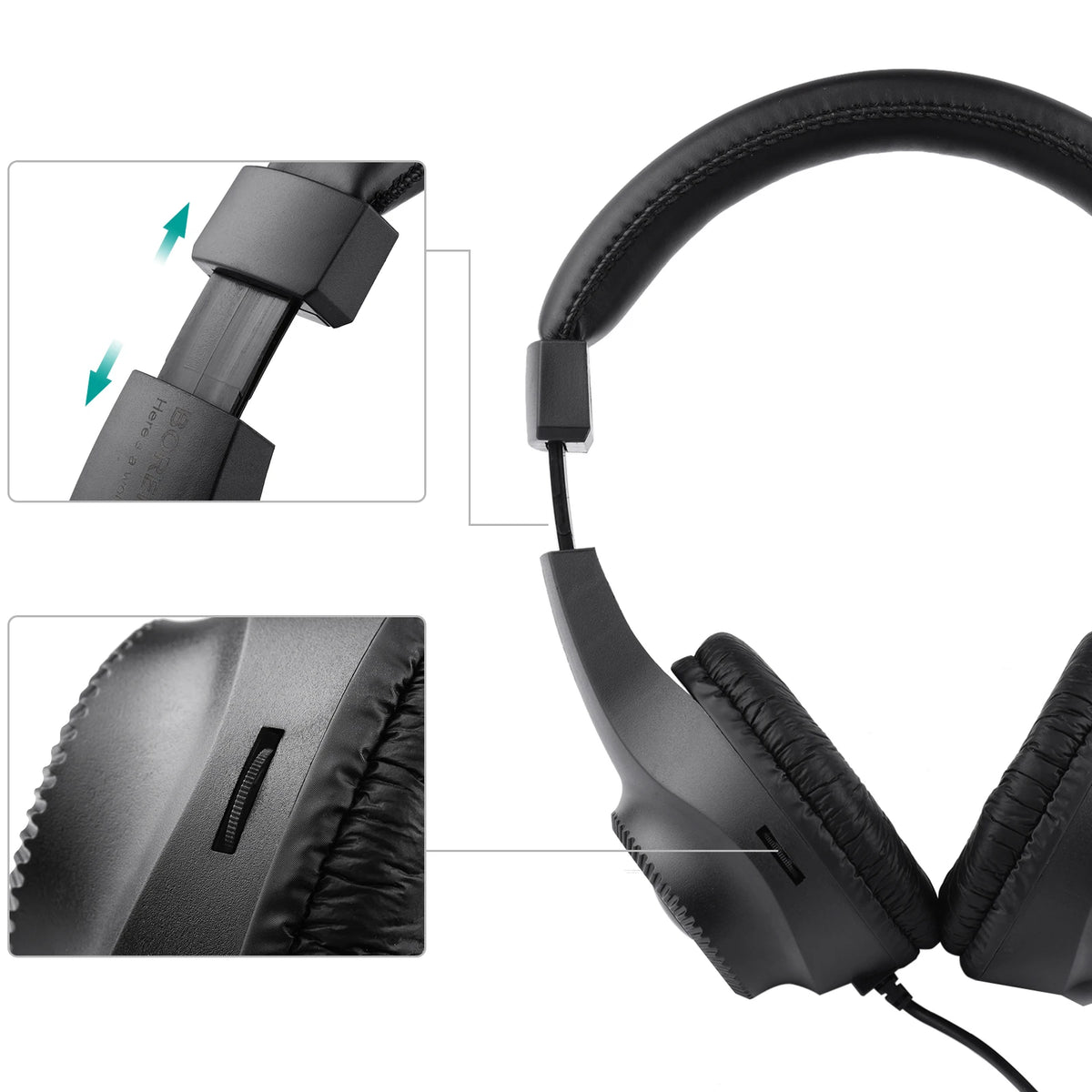 Écouteurs stéréo filaires, casque d'écoute avec pilote 50mm, prise 6.5mm pour enregistrement, surveillance de la musique (pas pour PC)