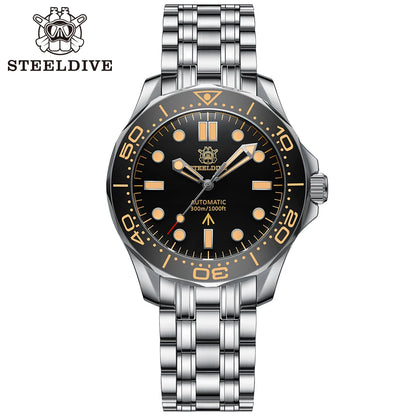 STEELDIVE SD1957 Steel Bracelet 42MM Vintage Ceramic Bezel 200M NH35 Luminous Sapphire Glass Automatic Men Dive Watch