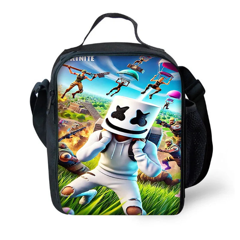 Child School Backpack with Lunch Bags ,Pencil Bags ,Hot Game Design-F-FortniteS School Bags for Boys Girls Best Gift