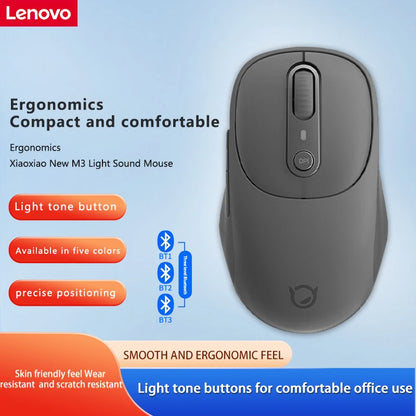 Muis Lenovo Xiaoxin Bluetooth Draadloze Muis M3 Twilight Gray Stil Licht Geluid Drie Bluetooth Kantoormuis