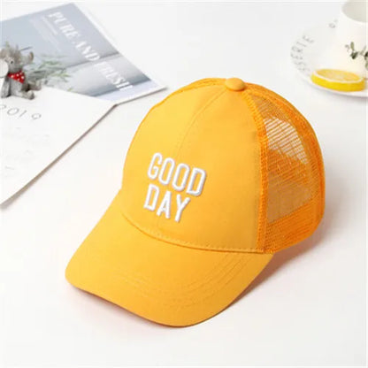 Summer autumn Kid Boy Cartoon Letter Embroidered Baseabll Caps Children Girls Outdoor Leisure Mesh Sport hats