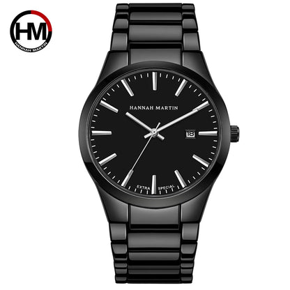 Hannah Martin -miestenkello, ruostumattomasta teräksestä valmistettu kotelo, kvartsikoneisto, 41 mm:n kellotaulu, ammattimainen tyyli, kalenterinäyttö (jäljitelmä)