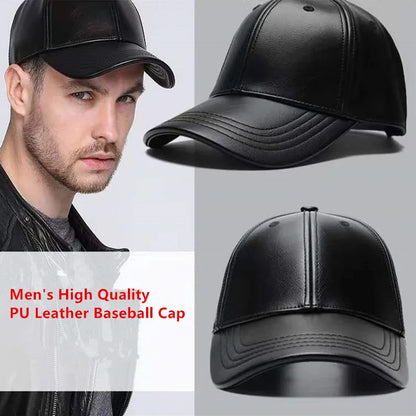 Unisex Solid Men Women Baseball Cap PU Leather Hip Hop Snapback Caps For Men Women Baseball Caps Adjustable Sun Hat trucker hats