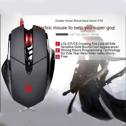 Káblová myš Bloody V7M RGB, ľahká ergonomická konštrukcia, 4000dpi, pre PC, kanceláriu, e-športy a gaming, s programovaním makier pre CF LOL CS
