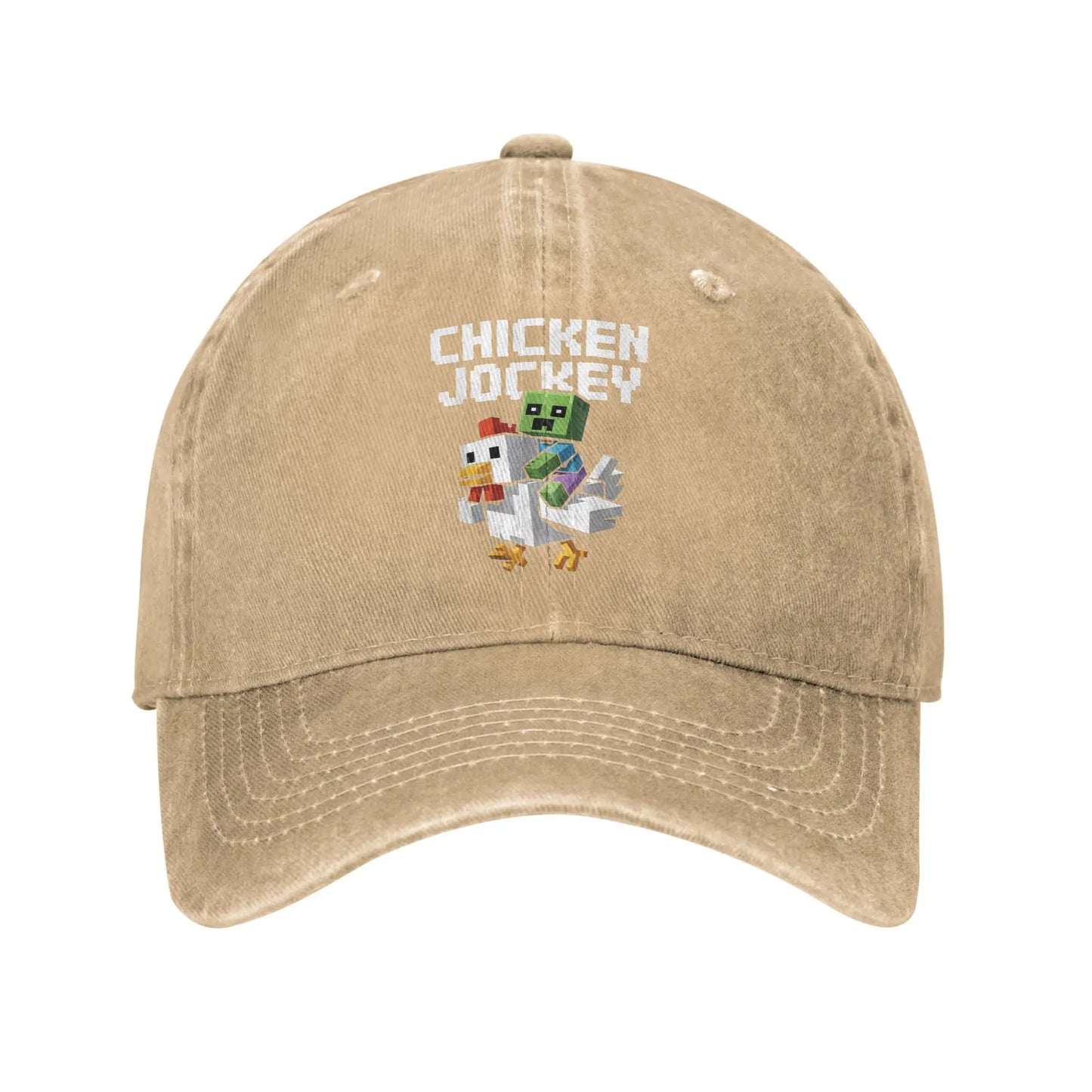 Chicken Jockey Zombie Pixel Art Zombie 2025 Movie Wear Baseball Caps Men Women Hats Cap Adjustable Trucker Hats Snapback Cap