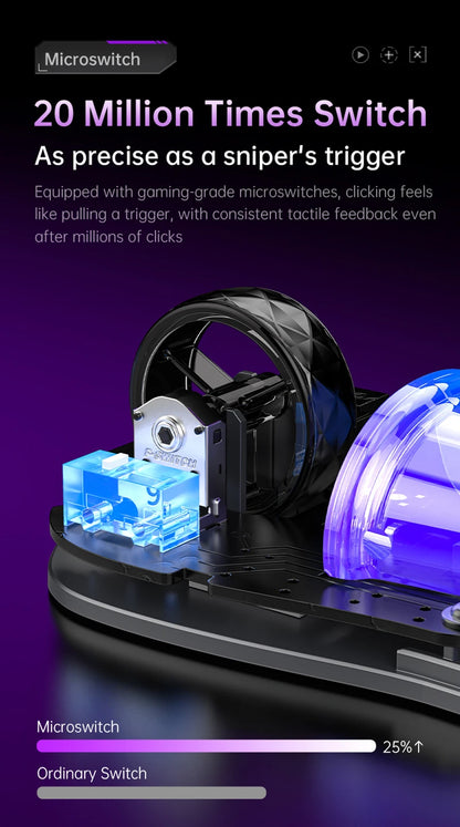 Bežični 2.4G trostruki RGB gaming miš, lagani perforirani dizajn s Chroma osvjetljenjem, žični Bluetooth e-sports miš kontroler