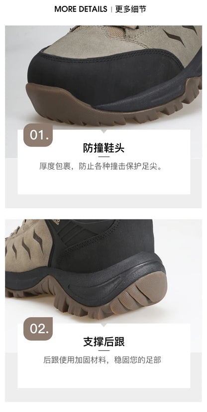 HUMTTO Sapatilhas de Caminhada Impermeáveis para Homem, Botas de Caça Táticas de Deserto, Botas de Trekking pelo Tornozelo para Homem e Mulher, Quentes em Couro