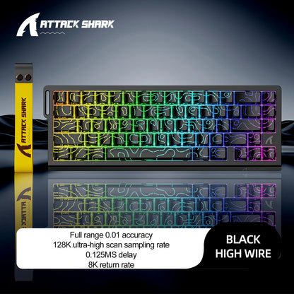 Tastiera da gaming magnetica ATTACK SHARK X68HE X68PRO HE e FREEWOLF F68 cablata F68Pro wireless per pro gaming 0.01mm Rapid Trigg