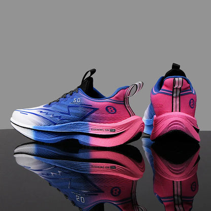 Herren-Sportschuhe – professionelle, gedämpfte Laufschuhe mit Carbonplatte, atmungsaktive Schnür-Sneaker für Freizeit, Marathon und Training