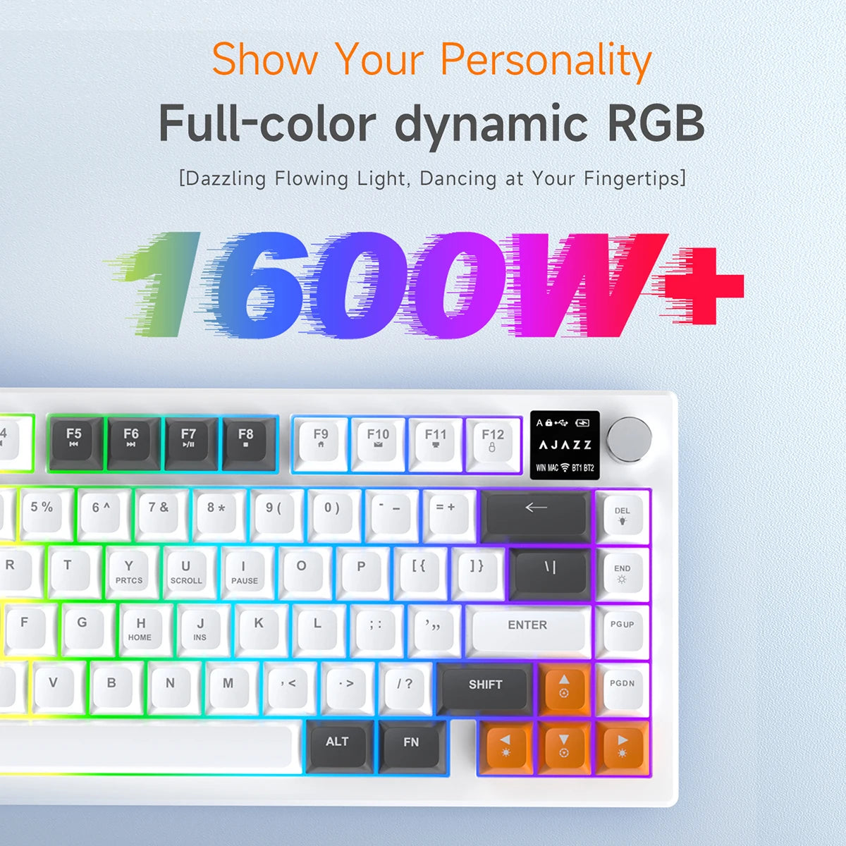 Tastiera AJAZZ AF82 Office a basso profilo RGB cablata/wireless gaming, layout 75% 82 tasti, batteria 4000mAh per Win/Mac