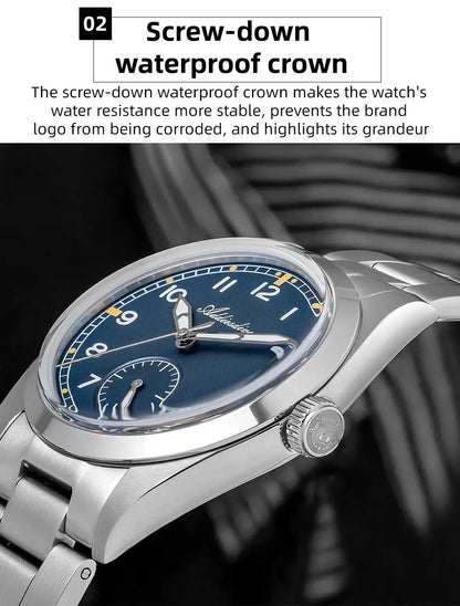 Relógio de quartzo ADDIESDIVE 36mm para homem VH60, luminoso BGW9, vidro em cúpula tipo bolha, resistente à água 10Bar, em aço inoxidável