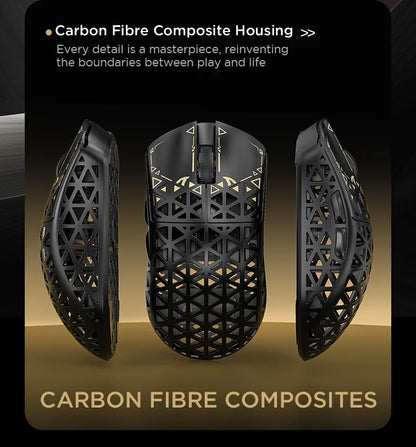ATTACK SHARK R5 Ultra Carbon Fiber trådløs gamingmus, PixArt PAW3950MAX gamingsensor, 42000DPI, 8000Hz, MCU Nordic 52840