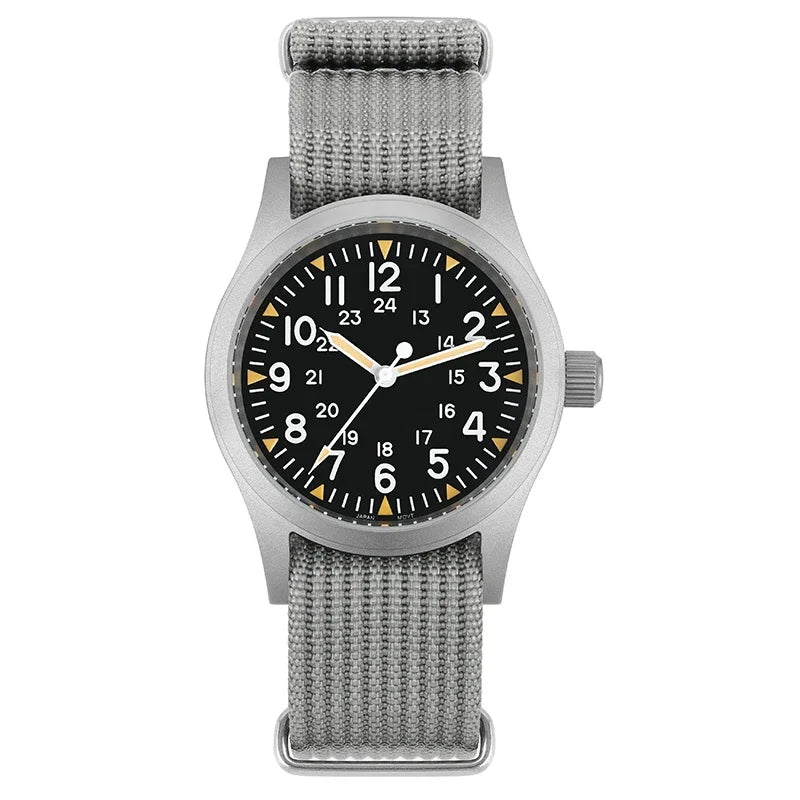 Militado ML05 38mm Men Watch VH31 Quartz Military Watches Domed Sapphire AR Coating 100m Waterproof Stainless Steel Wristwatch