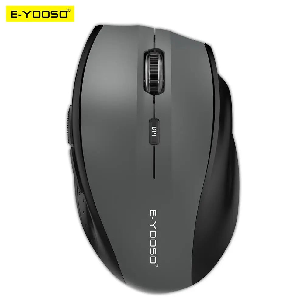 E-YOOSO E-1010 Ratón gaming inalámbrico USB 2.4G, óptico 2400 DPI, ergonómico para oficina, portátil y PC