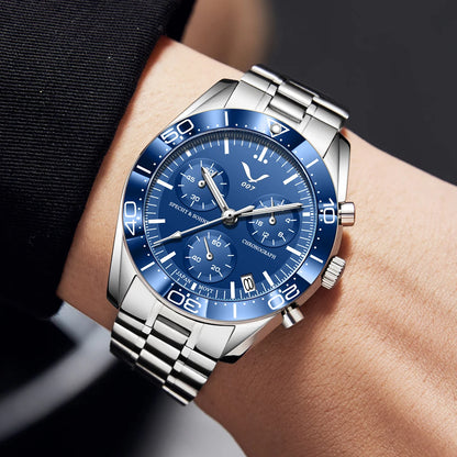 New 007 Specht&Sohne Sports Watches for Men Top Brand Luxury Steel Wrist Watch Fashion Japan VK68 Chronograph