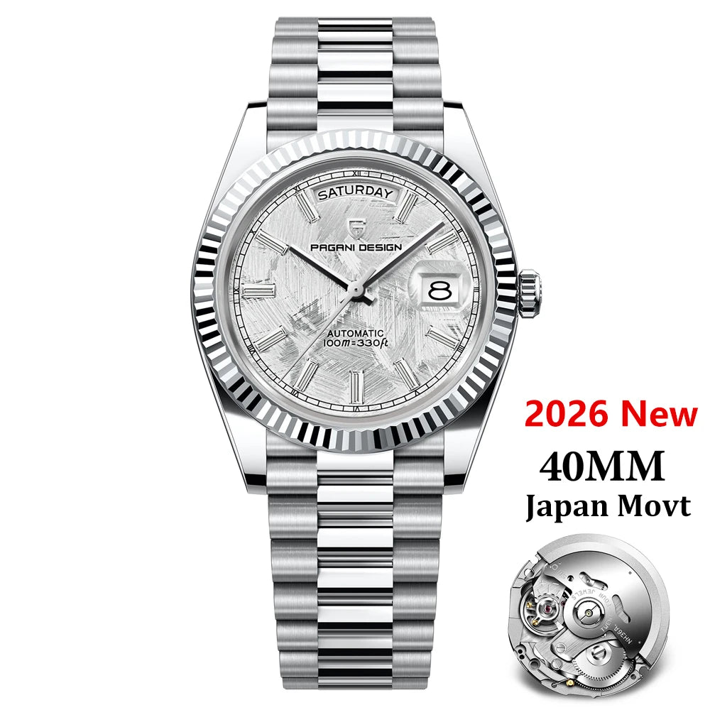 PAGANI DESIGN Men's Watches DD40 Gold White Luxury Automatic Watch Men Japan Movt Date Week Mechanical Watches For Men 2026 New