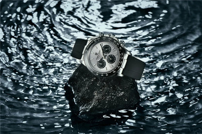 PAGANI DESIGN V2 40MM Reloj de cuarzo para hombre con esfera de meteorito, cristal de zafiro, cronógrafo retro y resistente al agua