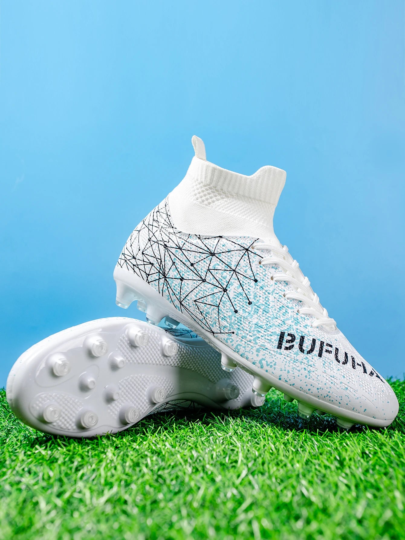 AG/FG Athletic Soccer Cleats PU Fabric Comfort Upper TPU Anti-Slip Long Studs Sole Reliable Quality Adult Kids Training Shoes