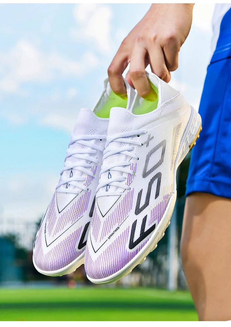 New Men's Soccer Shoes Futsal Football Boots Sneakers Match Grass Cleats High-Quality Non-Slip Indoor Hot-Selling High-Top Outdoor