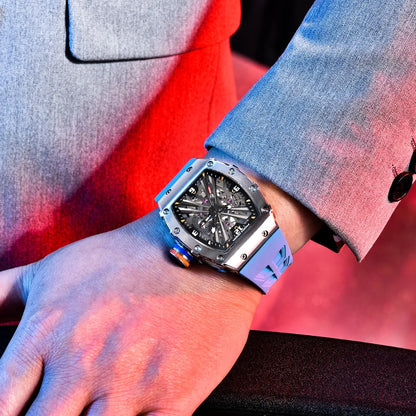Reloj de cuarzo para hombre PAGANI DESIGN 2026 nuevo, movimiento VH65, esfera esqueleto, resistente al agua 100M, deportivo rectangular, cristal de zafiro
