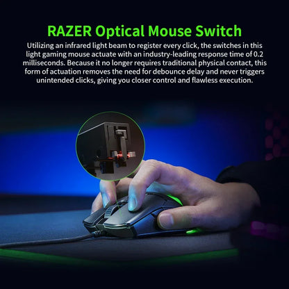 Razer nytårsgave Thunder Snake Viper Mini kablet e-sport-gamingmus til computer og laptop med RGB-lys, til små hænder