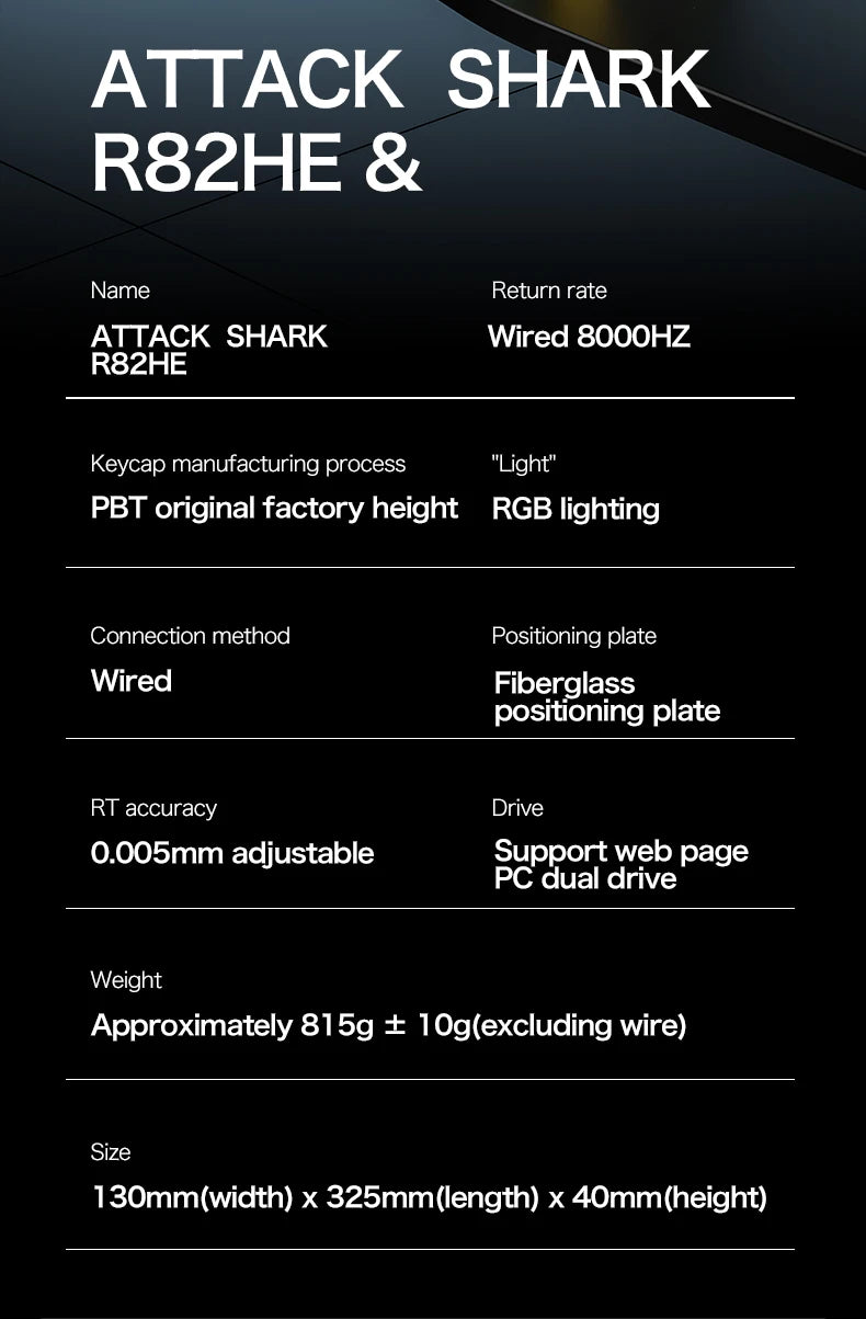ATTACK SHARK R82 HE Wired 75% Magnetic Keyboard RGB 8000Hz Rapid Trigger 0.005mm Actuation Gaming Keyboard