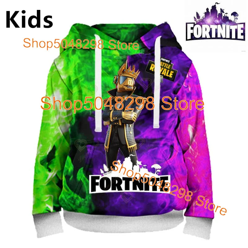 Hot Game Fortnite Hero Print Sweatshirt für Jungen und Mädchen, 3D-Kleidung, lässiger Kinder-Hoodie, für Kinder, Erwachsene, Herren und Damen, Frühlings- und Herbst-Pullover