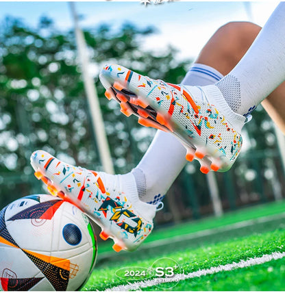 Chuteiras de Futebol Profissionais para Homem em Malha Respirável, Chuteiras Antiderrapantes Rápidas, Sapatilhas de Moda para Relva Artificial, Sapatos de Futebol Masculinos