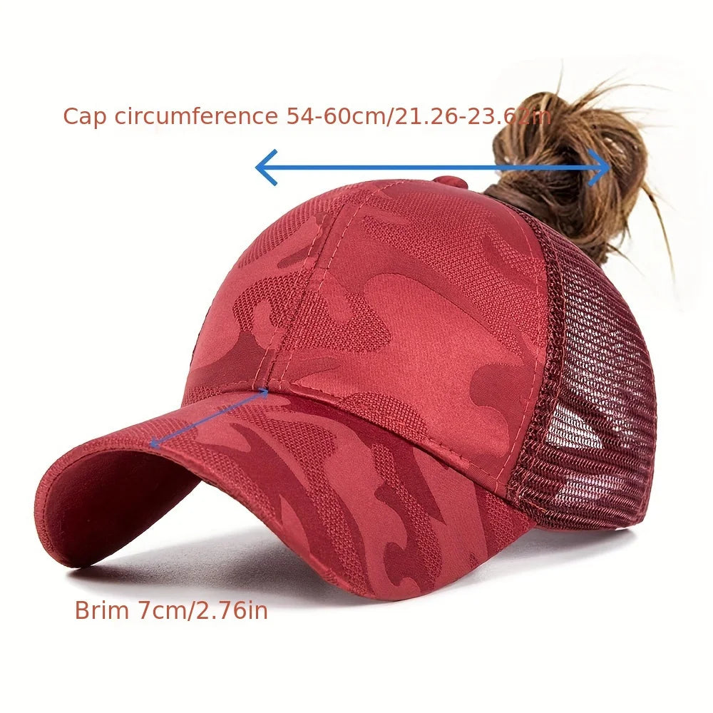 Baseballkepsar för kvinnor med hästsvans, vår- och sommarhattar i nät, löparhattar med snapback, justerbara hattar för kvinnor och flickor, utomhushattar med visir