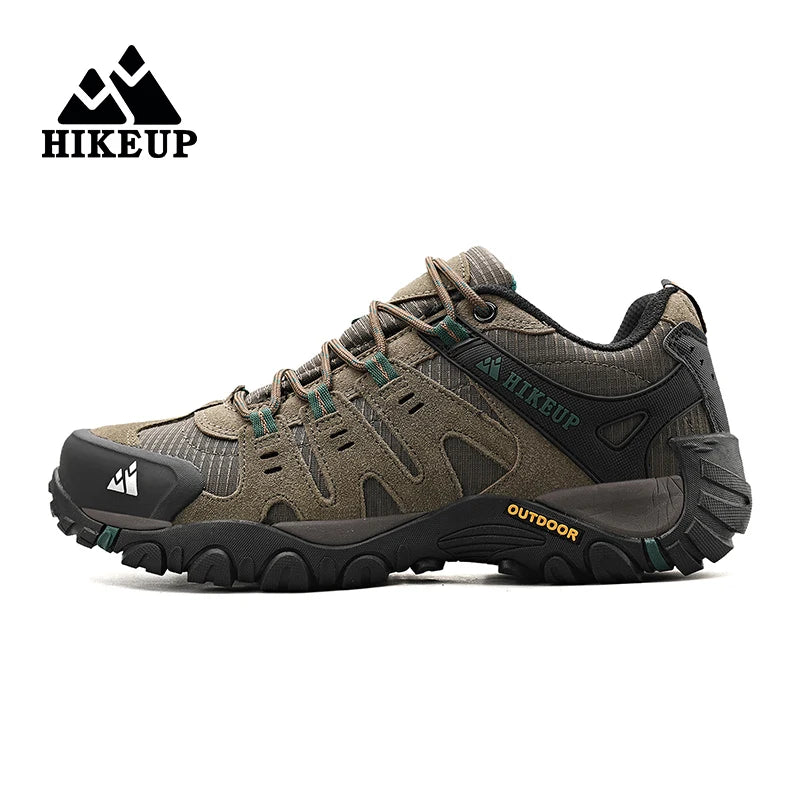 HIKEUP-Chaussures de randonnée en cuir suédé pour homme, baskets d'extérieur résistantes à l'usure, trekking, marche, chasse