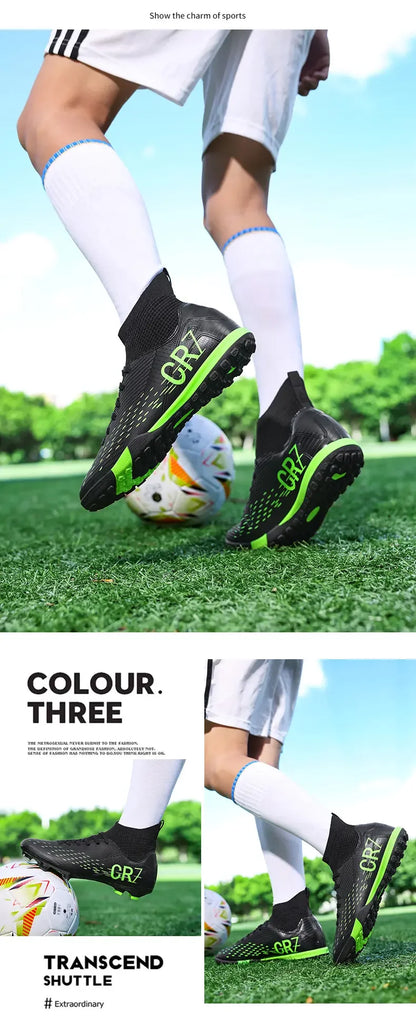 TF Long Stud Training Football Cleats Wear Resistant Breathable Firm Ground Outdoor Match Training Sports Footwear