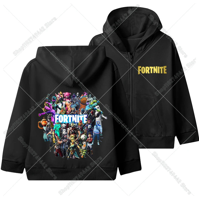Hot Game Fortnite Zipper Hoodies Kids Hooded Jacket Children Thin Sweatshirt Autumn Long Sleeve Boy Clothing Casual Hood Coat
