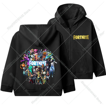 Hot Game Fortnite Zipper Hoodies Kids Hooded Jacket Children Thin Sweatshirt Autumn Long Sleeve Boy Clothing Casual Hood Coat