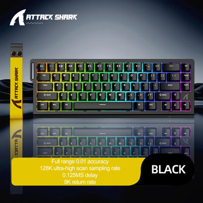 Tastiera da gaming magnetica ATTACK SHARK X68HE X68PRO HE e FREEWOLF F68 cablata F68Pro wireless per pro gaming 0.01mm Rapid Trigg