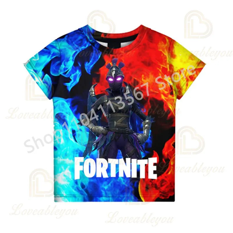 F-Fortnited T-Shirt für Jugendliche – Battle-Game-Shirt für Erwachsene, kurzärmeliges Sommer-T-Shirt für Teenager, Jungen und Mädchen
