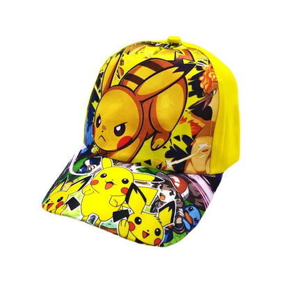 Kreslená bejzbalová čiapka s motívom Pokémona, čiapka s Pikachuom, nastaviteľná, Pokemon Cosplay, Hip Hop, pre deti, dievčatá, chlapcov, anime postavičky, hračky, darčeky pre deti