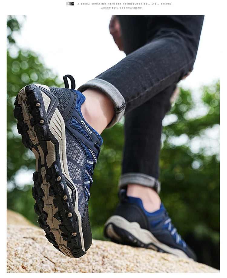 Scarpe da trekking da uomo Brand in mesh traspirante, scarpe da viaggio outdoor impermeabili per caccia e pesca, scarpe sportive da montagna, fuoristrada e riding