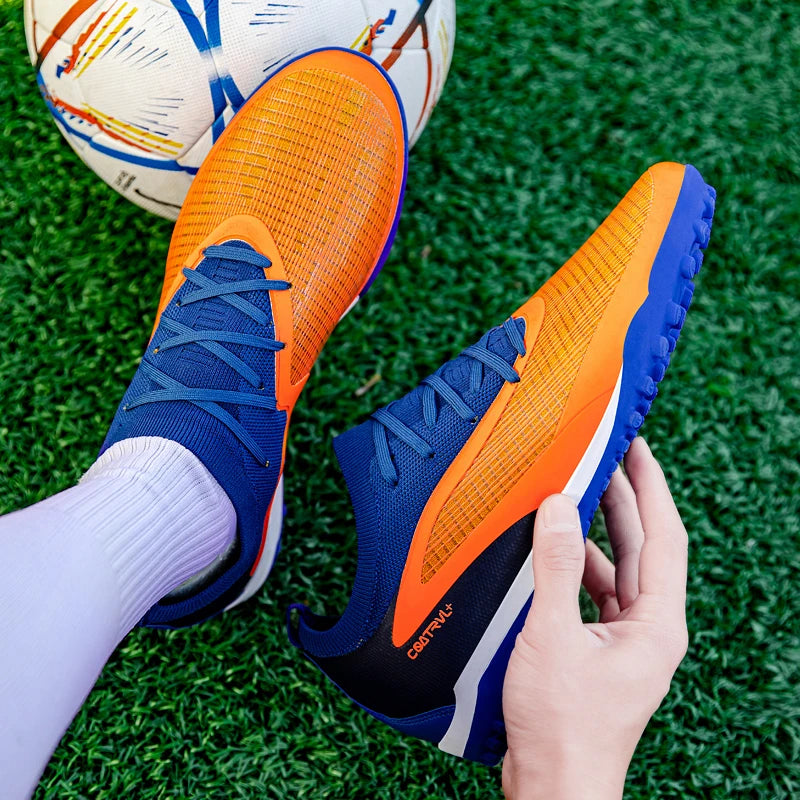 Men New TF Football Boots Sneakers Society Field Resistant Adult Breathable Male Soccer Shoes Training Top Quality Studded