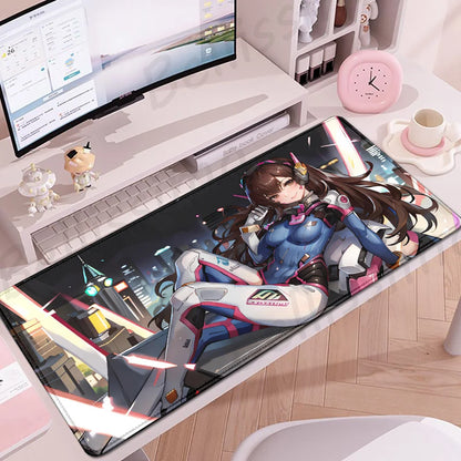 Гейминг аксесоари O-Overwatch D-D.va подложка за мишка, голяма подложка за клавиатура и мишка за PC бюро, XXL удължена gamer подложка за мишка