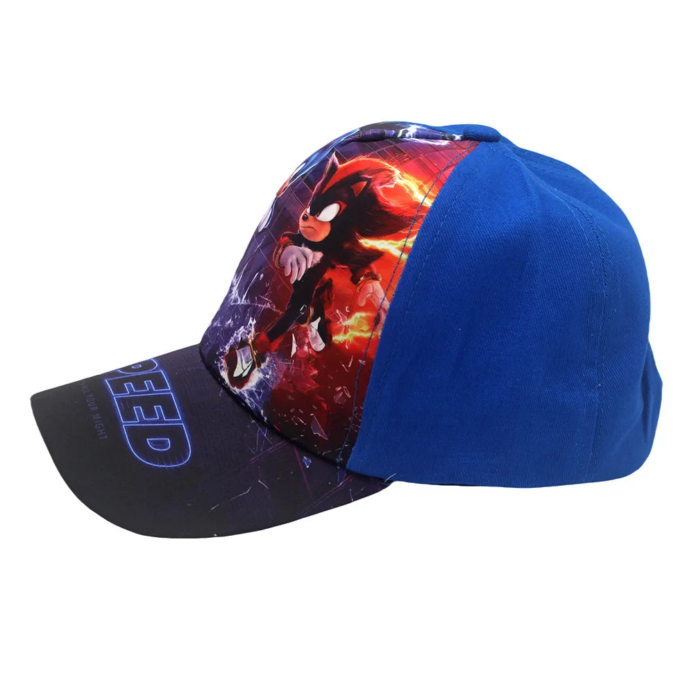 Latest Adjustable 48-54cm Sonic Print Kids' Baseball Cap Anime Tails Knuckles Shadow Sun Hat Blue Hedgehog Baby Outdoor Hat Gift