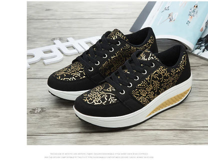 Damen-Leder-Sneaker, lässig, modisch und bequem – Plateau-Walking-Schuhe, Keilabsatz-Mokassins, atmungsaktive Loafer, Damenschuhe
