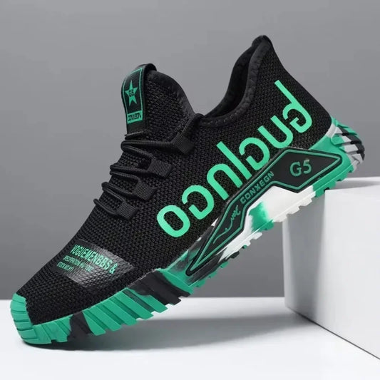 Zapatillas casuales de malla para caminar Gym New Vulcanized, con cordones, cómodas, resistentes al desgaste, transpirables, planas y de moda para verano