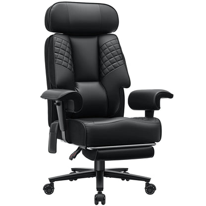 Executive Office Chair with Foot Rest and Waist Lumber Support, Ergonomic Gaming Chair with Adjustable Height Headrest for Home